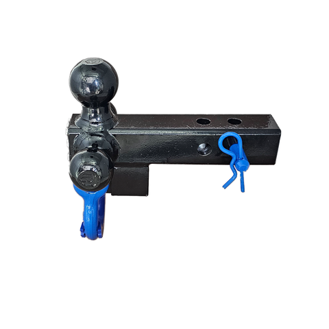 Patriot Hitches 4-Way 3-Ball Mount for 2" Hitches - The Captain - 30K - Blue Accent (Black Gloss)