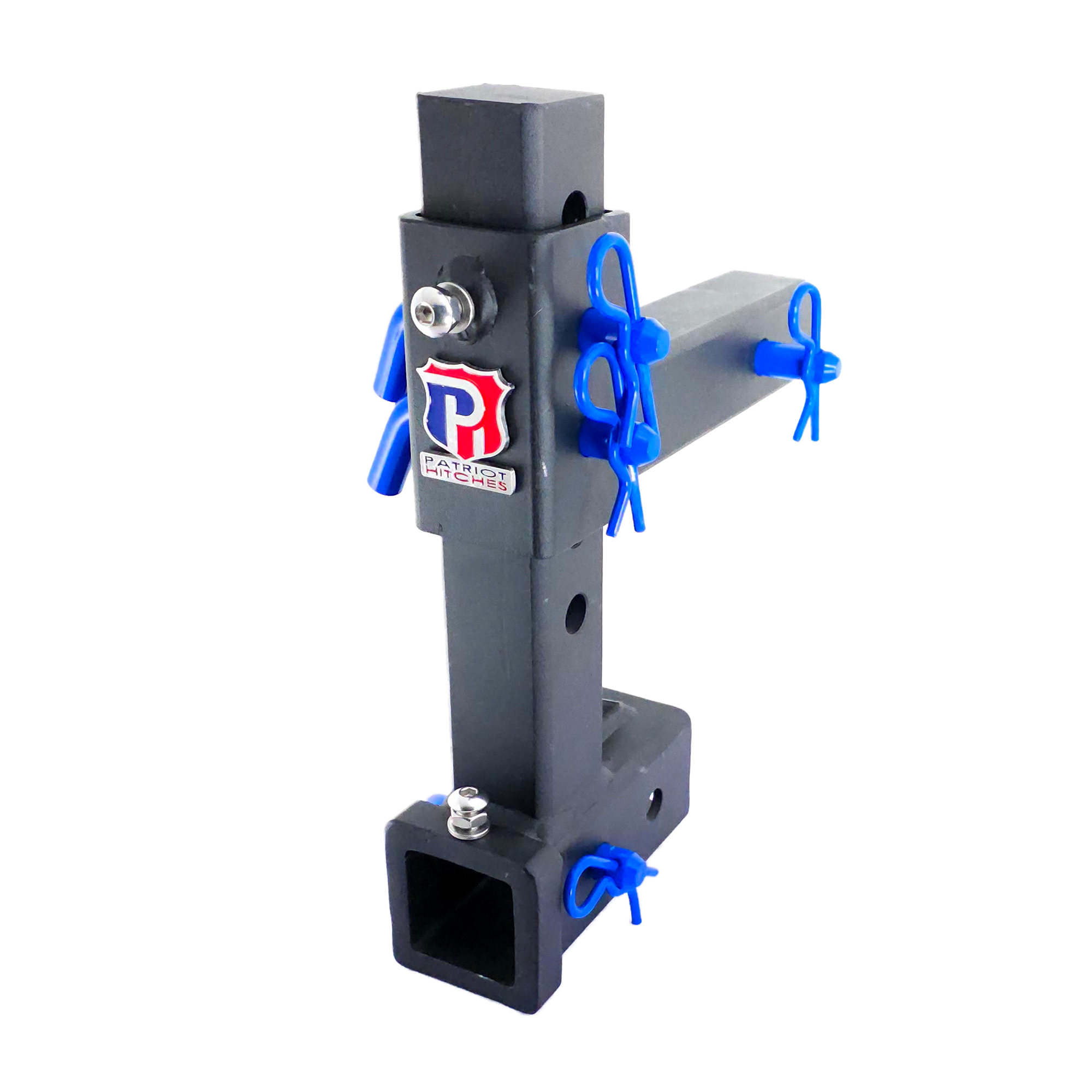The General Heavy Duty - 2" Adjustable Drop Hitch Adapter - 11" Rise/Drop - 10K - Blue Accent