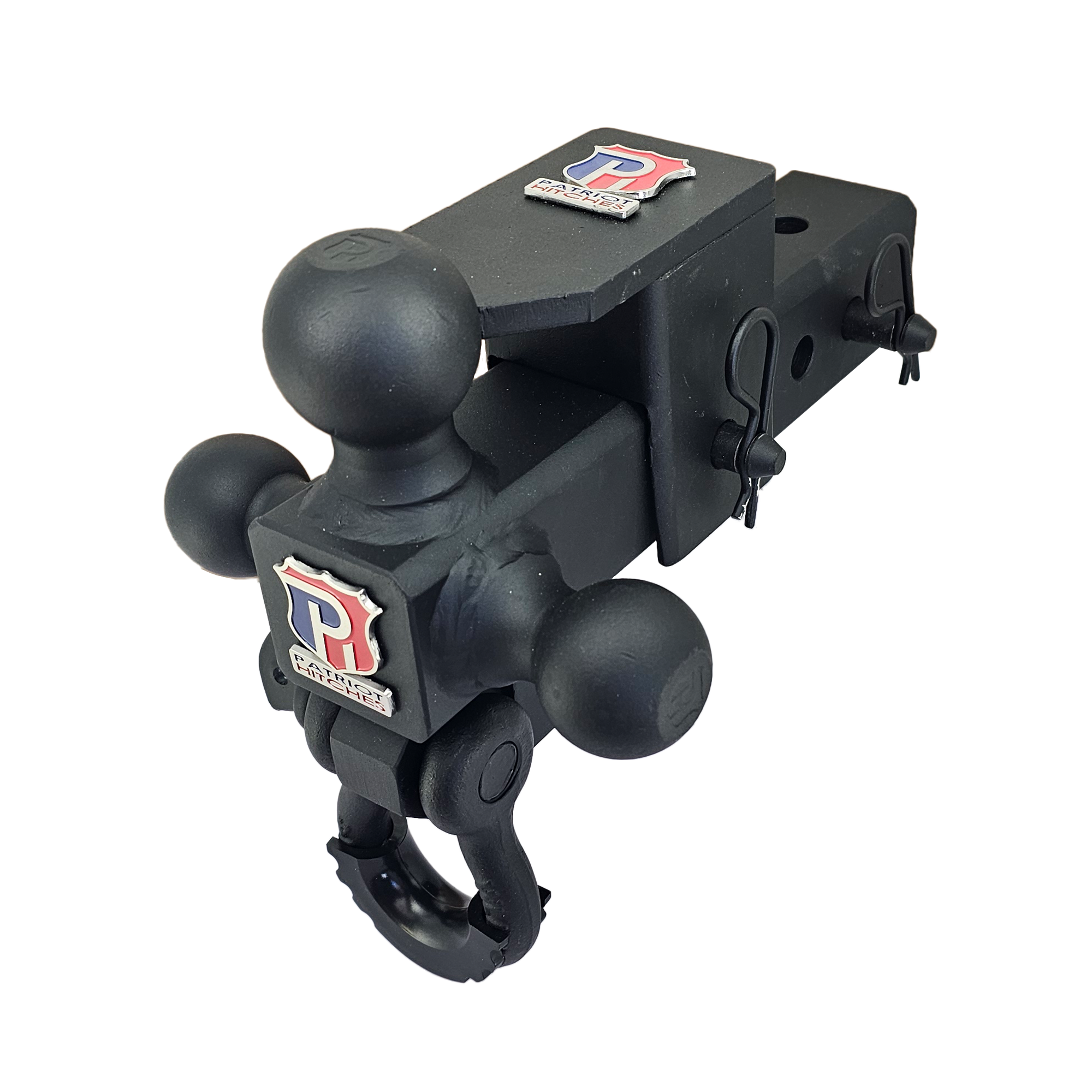 The Captain 5 in 1 - 5-Way 3-Ball Mount for 2-1/2" Hitches - 30K – Black Texture Accent