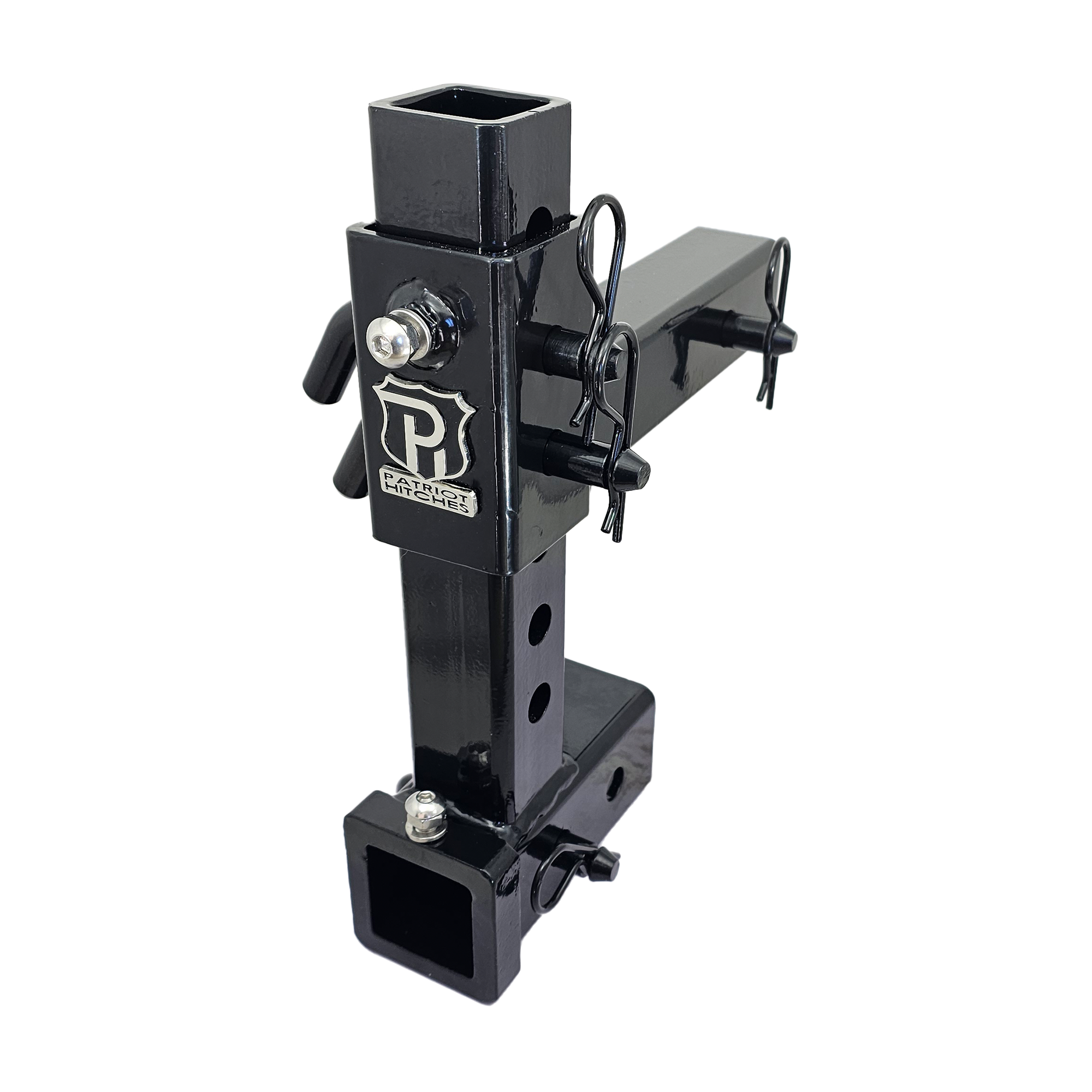 The General Normal Duty - 2" Adjustable Drop Hitch Adapter - 11" Rise/Drop - 7K - Black Gloss Accent (Black Gloss)
