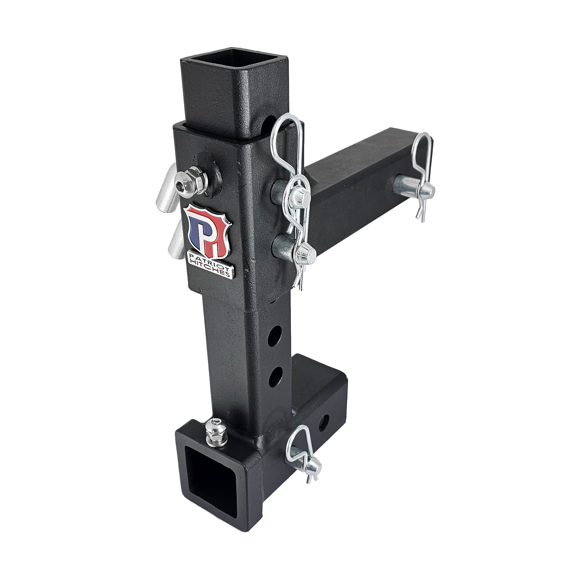 The General Normal Duty - 2" Adjustable Drop Hitch Adapter - 11" Rise/Drop - 7K - Silver Accent