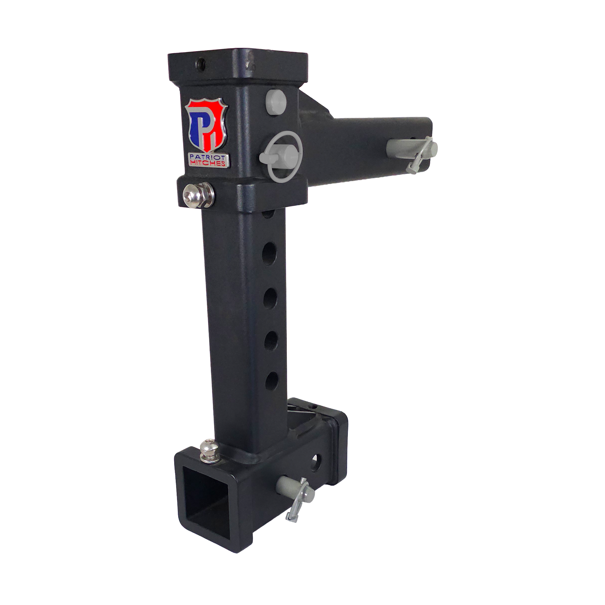 The General Heavy Duty - 2" Adjustable Drop Hitch Adapter - 11" Rise/Drop - 12.5K - Ceramic Gray Accent