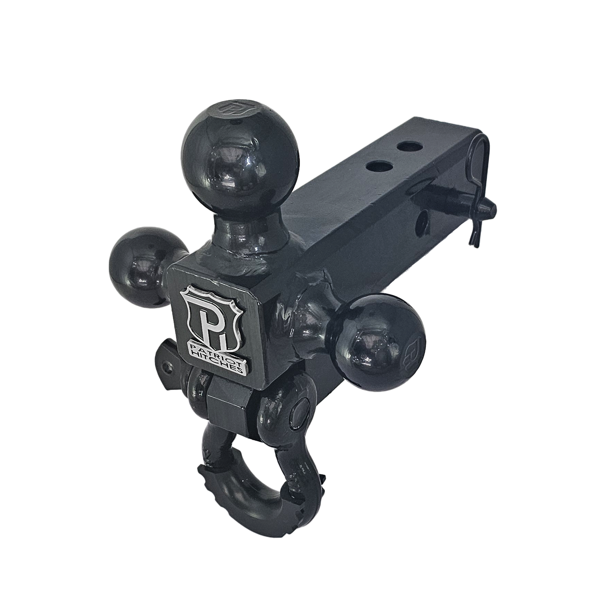 The Captain 4 in 1 - 4-Way 3-Ball Mount for 2-1/2" Hitches - 30K - Black Gloss Accent (Black Gloss)
