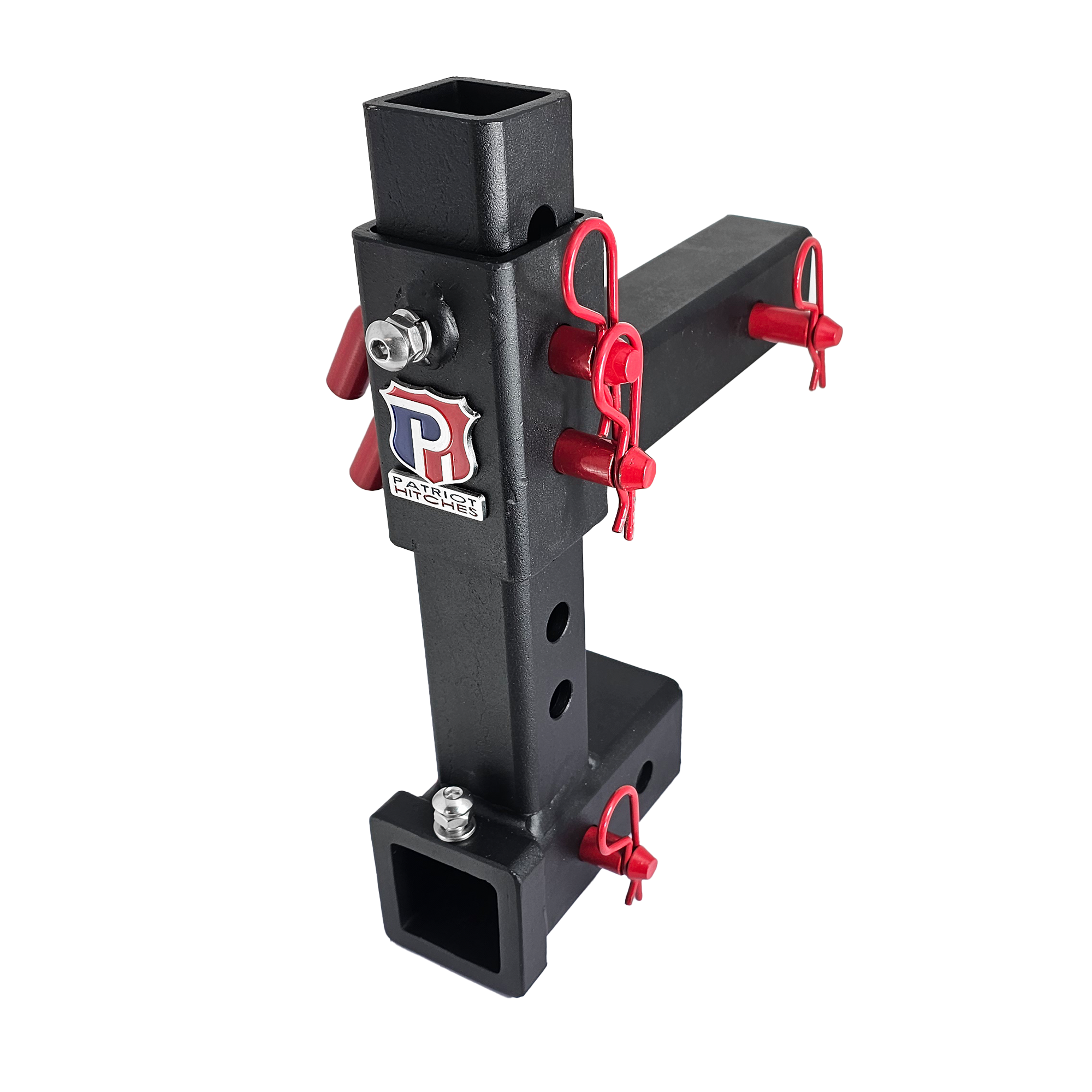 The General Normal Duty - 2" Adjustable Drop Hitch Adapter - 11" Rise/Drop - 7K - Red Accent