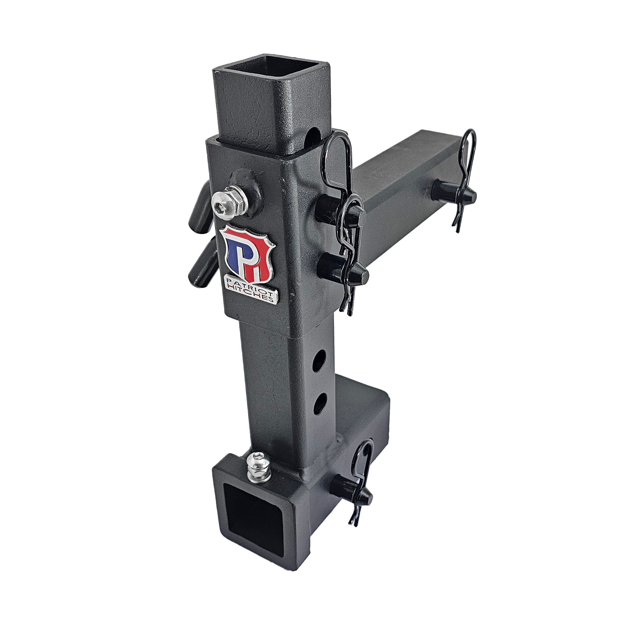 The General Normal Duty - 2" Adjustable Drop Hitch Adapter - 11" Rise/Drop - 7K - Black Gloss Accent