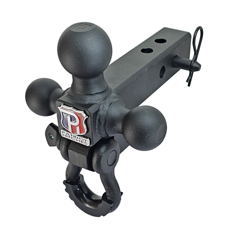 Patriot Hitches 4-Way 3-Ball Mount for 2" Hitches - The Captain - 30K - Black Texture Accent