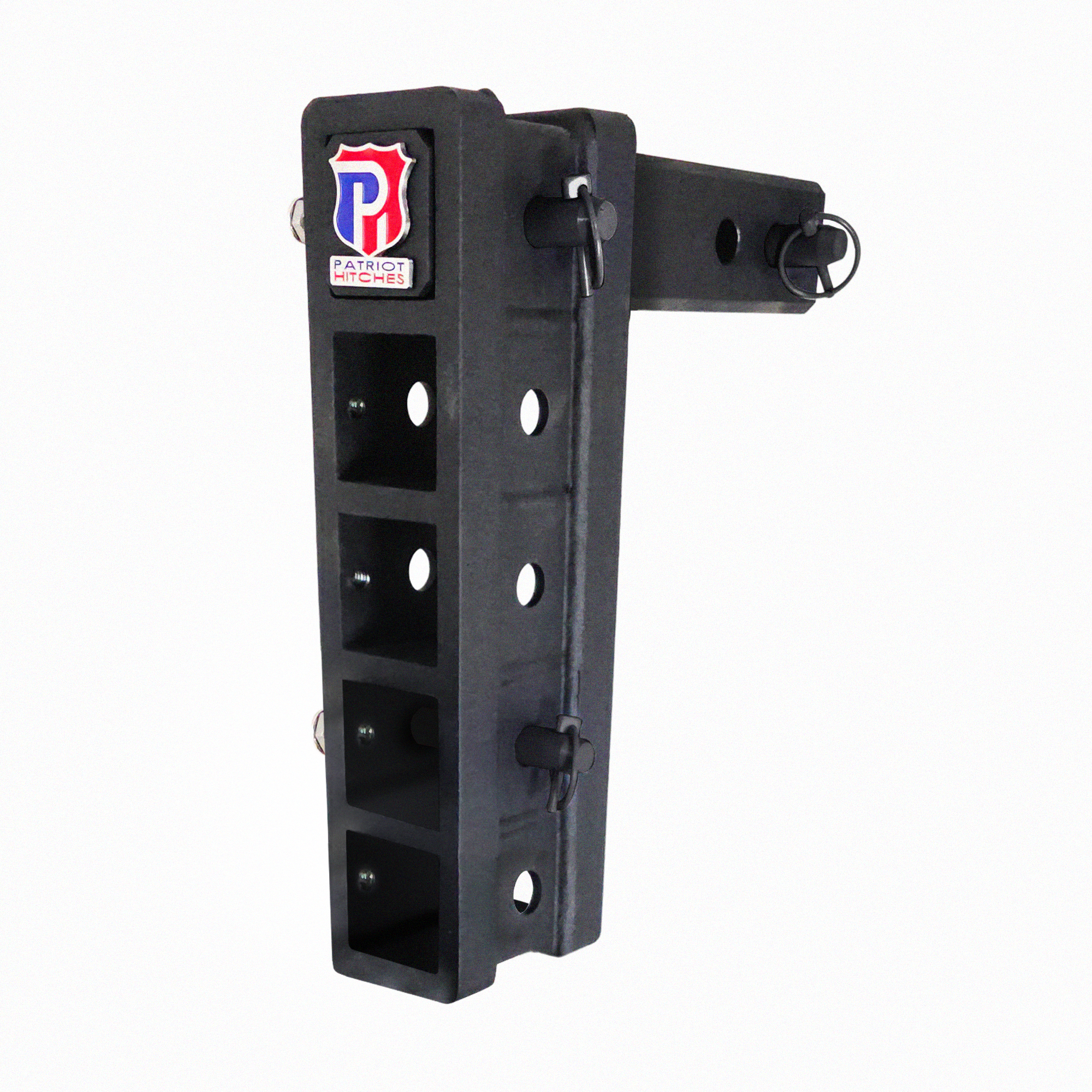 The Major - Patriot Hitches Adjustable Drop/Rise Hitch Stacked Receivers for 2" Hitches - 10" Drop/Rise – 30K - Black Texture Accent