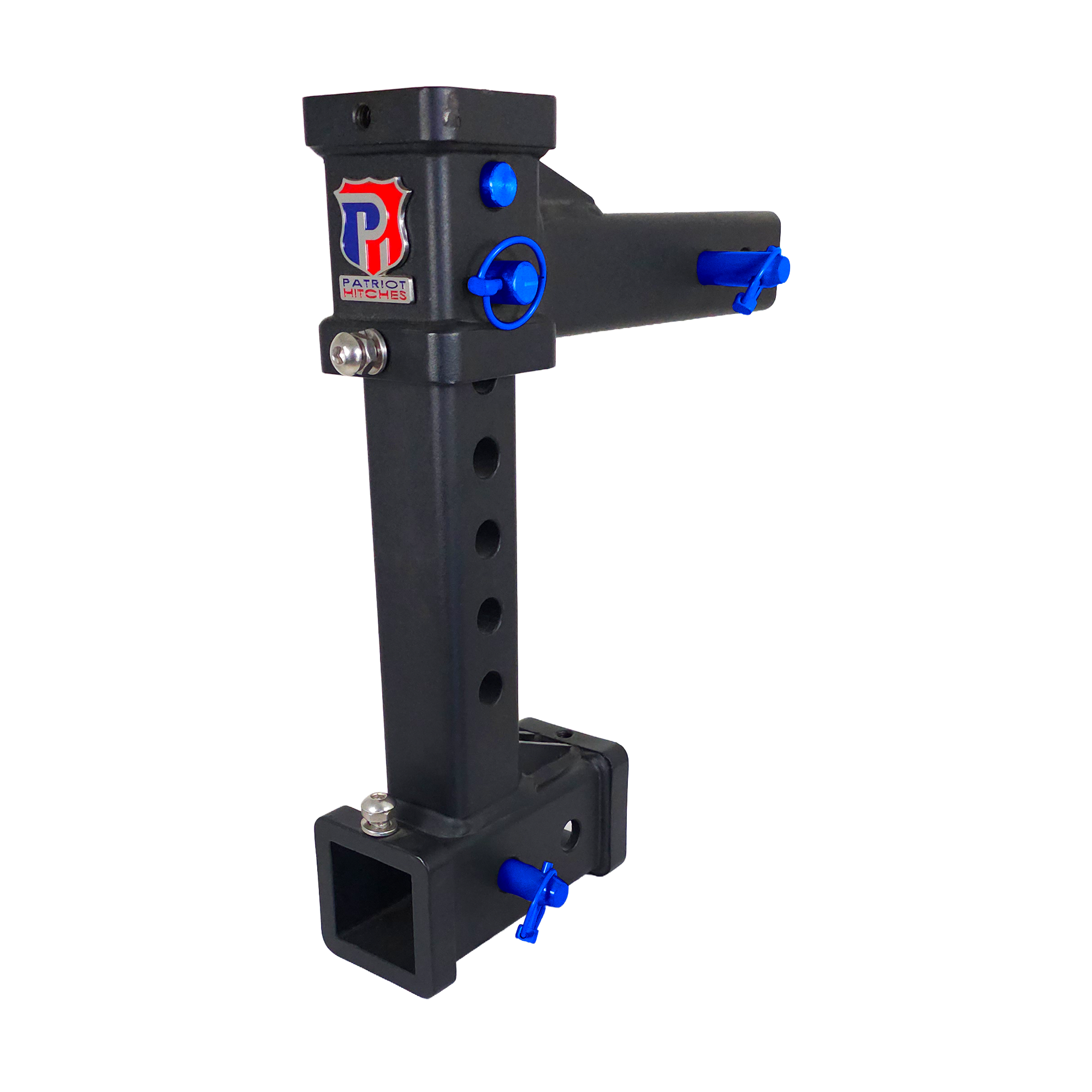 The General Heavy Duty - 2" Adjustable Drop Hitch Adapter - 11" Rise/Drop - 12.5K - Blue Accent