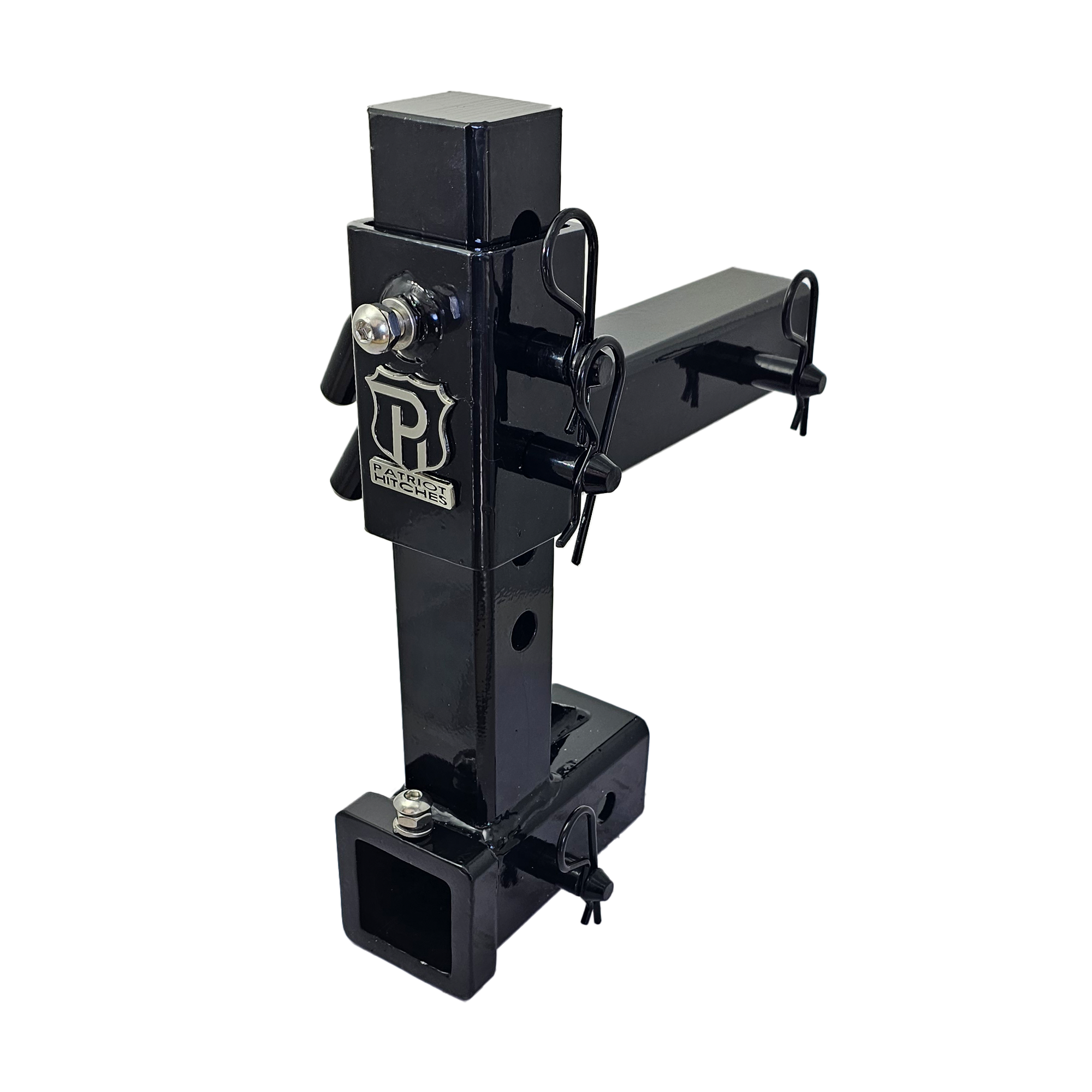 The General Heavy Duty - 2" Adjustable Drop Hitch Adapter - 11" Rise/Drop - 10K - Black Gloss Accent (Black Gloss)