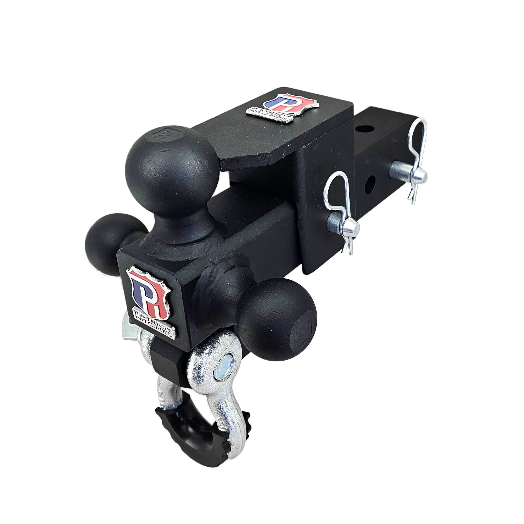 The Captain 5 in 1 - 5-Way 3-Ball Mount for 2-1/2" Hitches - 30K – Silver Accent