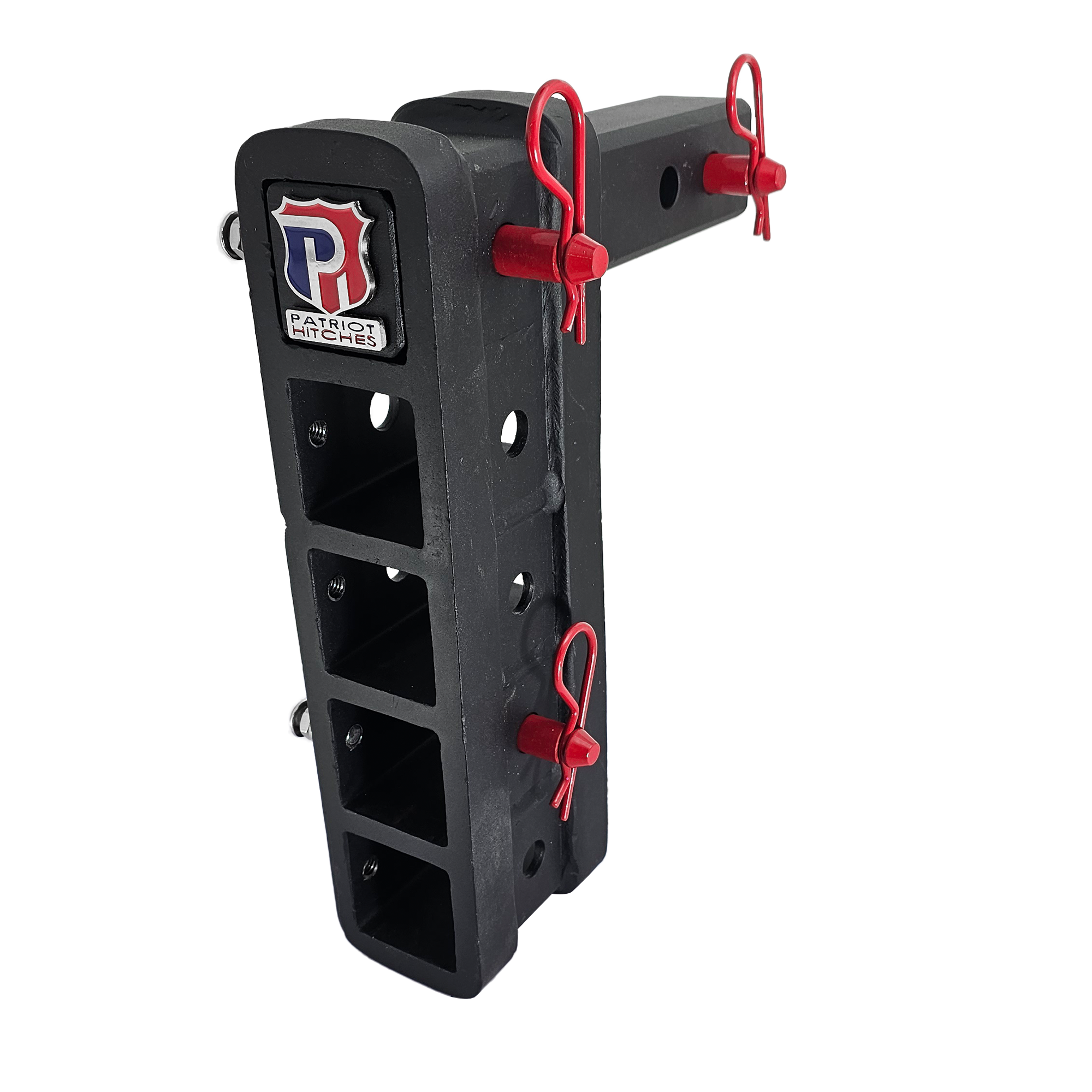 The Major - Patriot Hitches Adjustable Drop/Rise Hitch Stacked Receivers for 2" Hitches - 10" Drop/Rise – 30k - Red Accent
