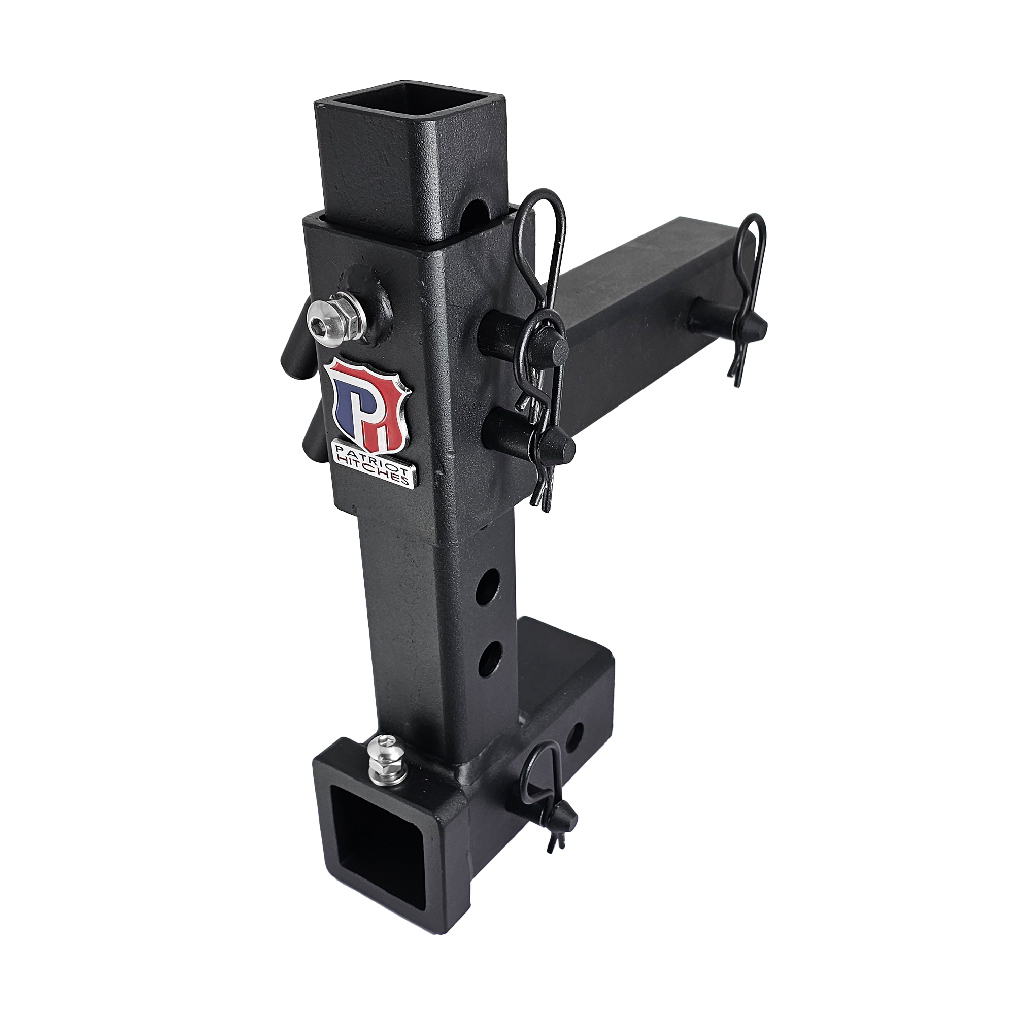 The General Normal Duty - 2" Adjustable Drop Hitch Adapter - 11" Rise/Drop - 7K - Black Texture Accent