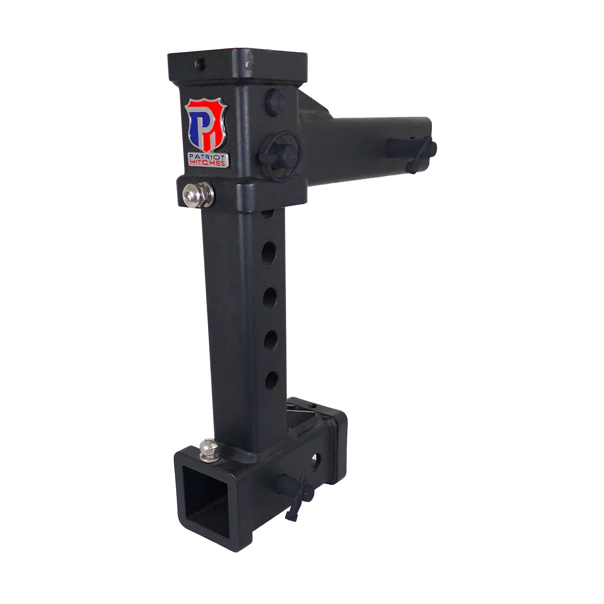 The General Heavy Duty - 2" Adjustable Drop Hitch Adapter - 11" Rise/Drop - 12.5K - Black Texture Accent