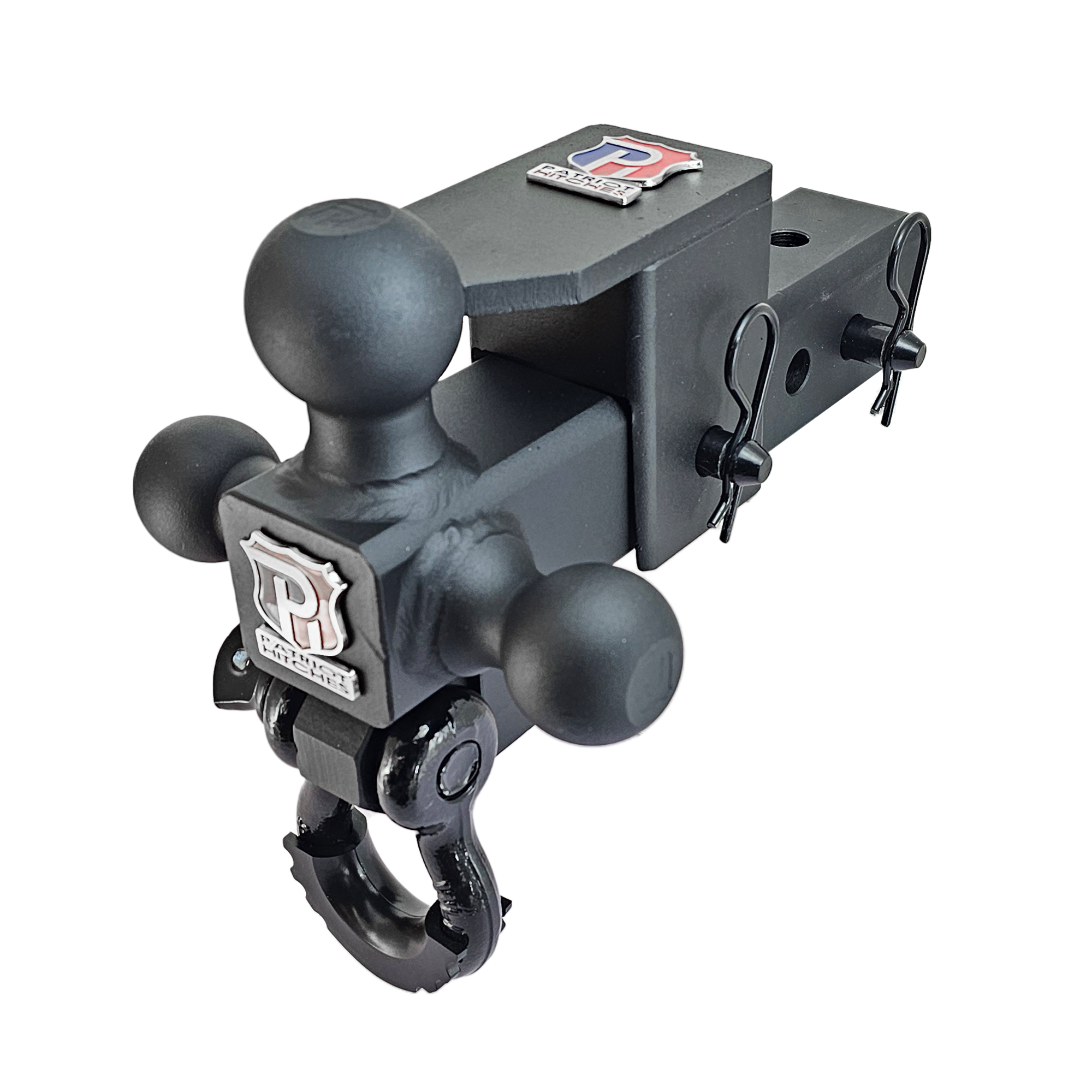The Captain 5 in 1 - 5-Way 3-Ball Mount for 2-1/2" Hitches - 30K – Black Gloss Accent