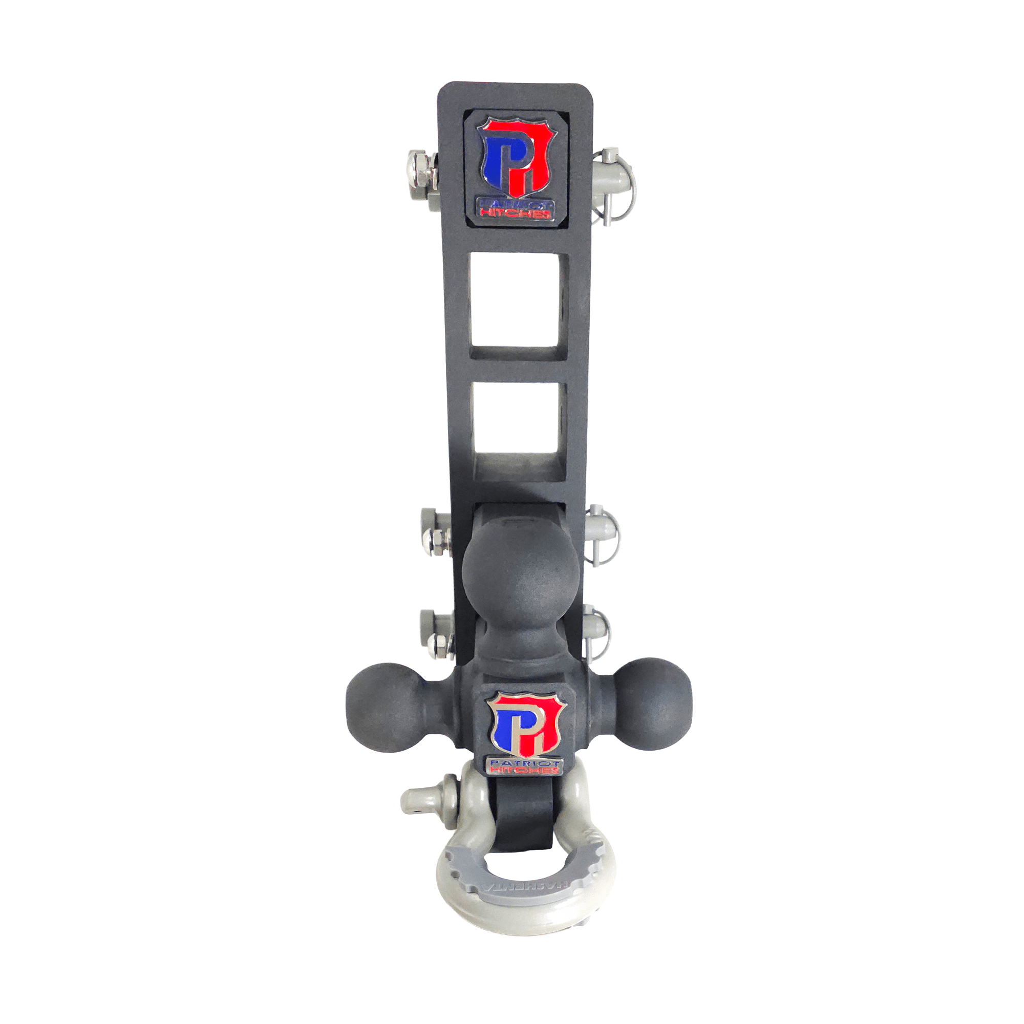 The Patriot - 10-Way+ 3-Ball Mount w/ Adjustable Stacked Receivers - 2" Hitch – 30K – Ceramic Gray Accent