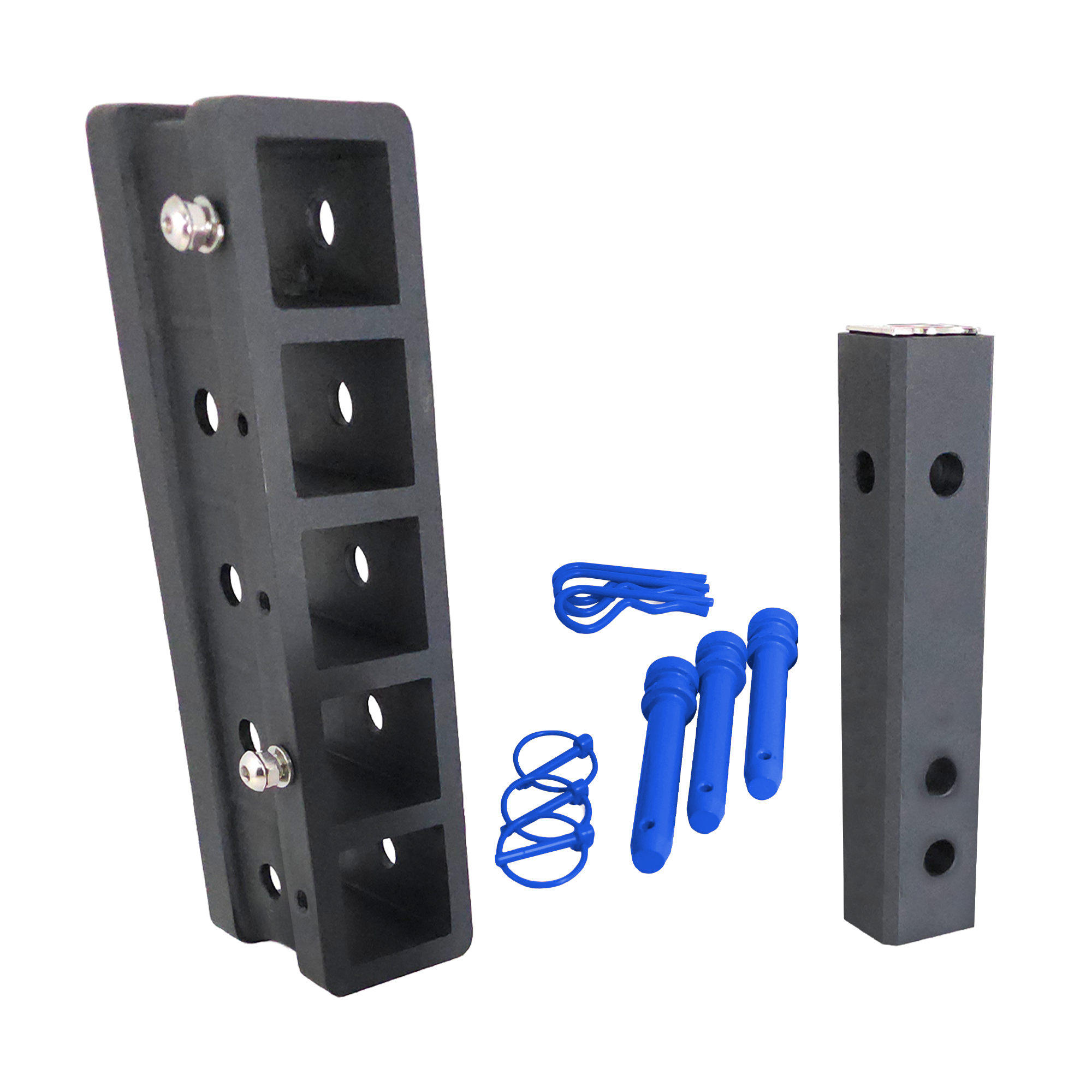 The Major - Patriot Hitches Adjustable Drop/Rise Hitch Stacked Receivers for 2" Hitches - 10" Drop/Rise – 30K - Blue Accent