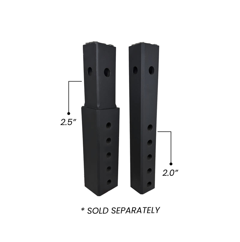 Trailer hitch receiver extension bar for increased towing clearance