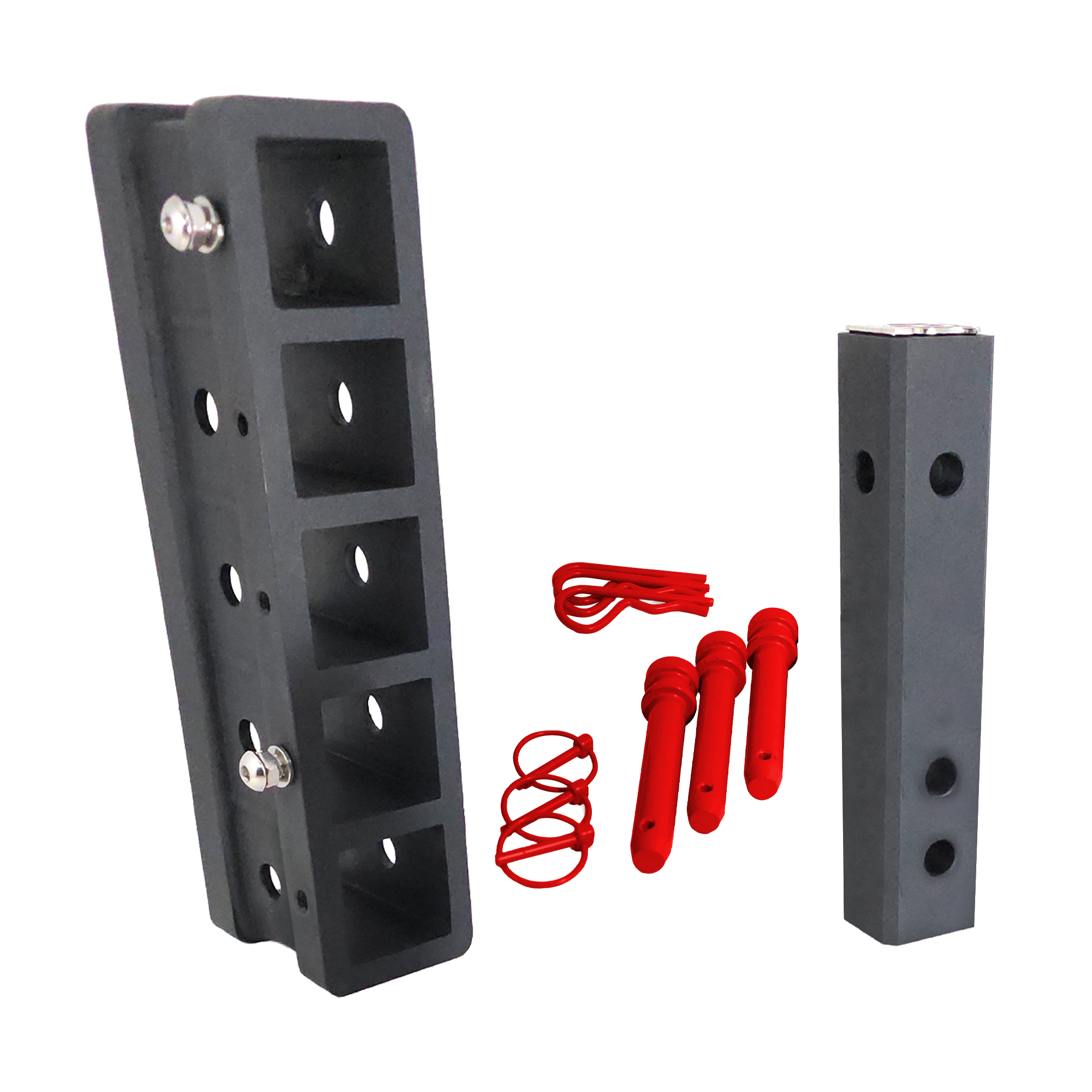 The Major - Patriot Hitches Adjustable Drop/Rise Hitch Stacked Receivers for 2" Hitches - 10" Drop/Rise – 30K - Red Accent