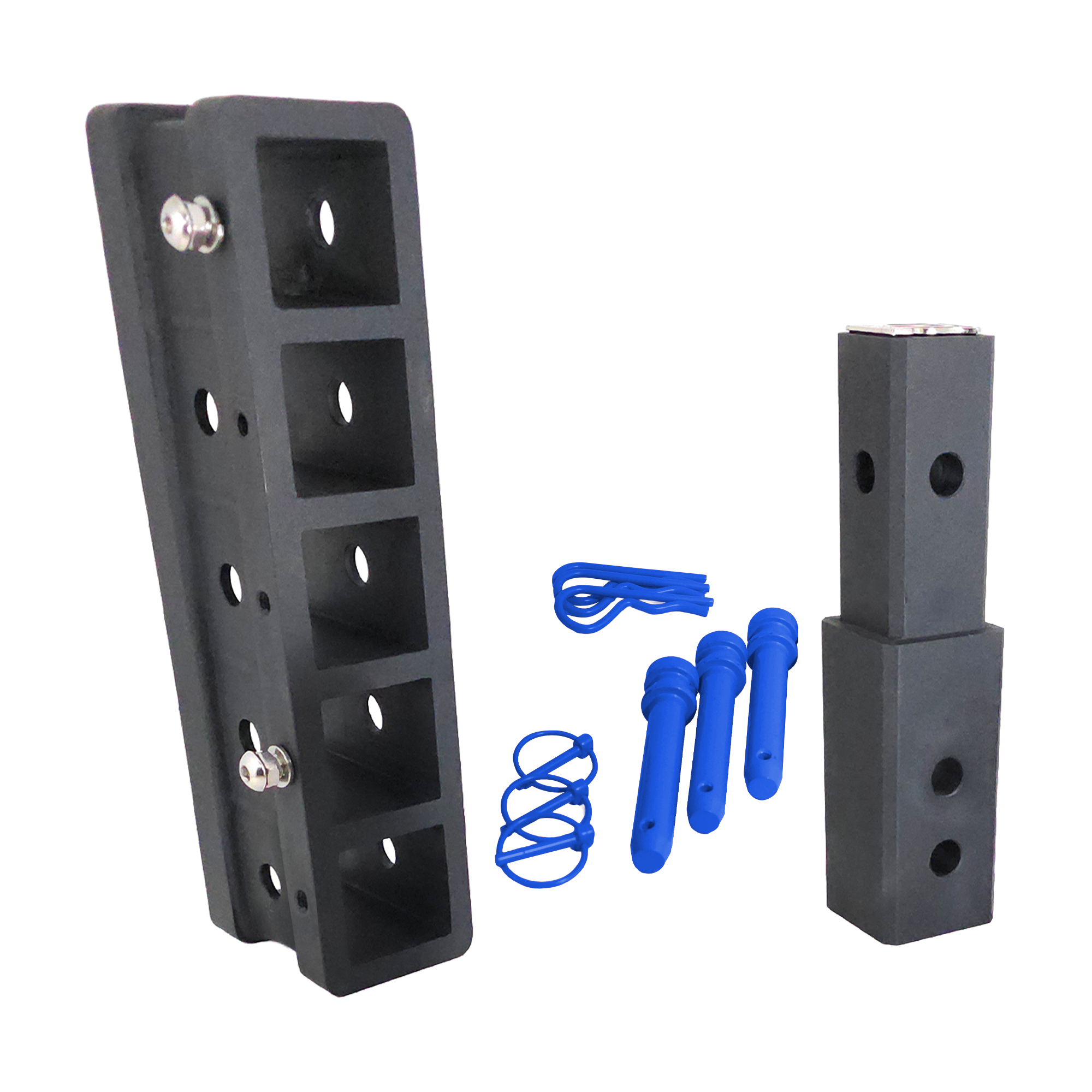 The Major - Patriot Hitches Adjustable Drop/Rise Hitch Stacked Receivers for 2" Hitches - 10" Drop/Rise – 30K - Blue Accent