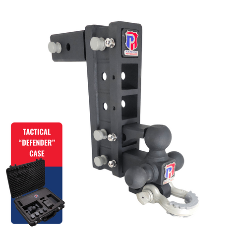 The Patriot - 10-Way+ 3-Ball Mount w/ Adjustable Stacked Receivers – 2-1/2" Hitch – 30K – Ceramic Gray Accent