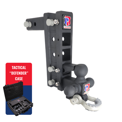 The Patriot - 10-Way+ 3-Ball Mount w/ Adjustable Stacked Receivers - 2" Hitch – 30K – Ceramic Gray Accent